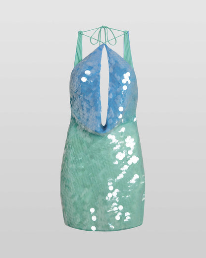 Robe écailles bluette