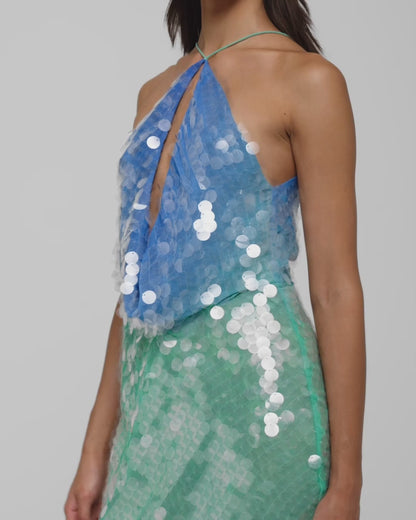 Robe écailles bluette